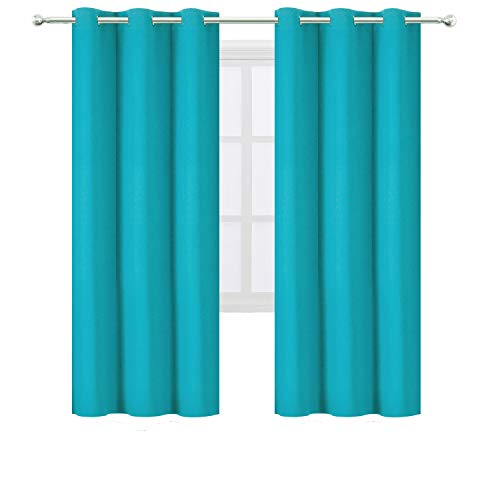 Image of LEMOMO Teal Thermal Blackout Curtains /42 x 72 Inch /Set of 2 Panels Room Darkening Curtains for Bedroom