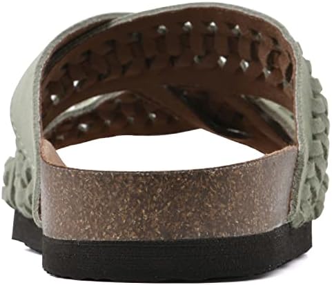 WHITE MOUNTAIN Women's Harding Footbed Sandal, Sage Green/Suede, 7 M | Image 4