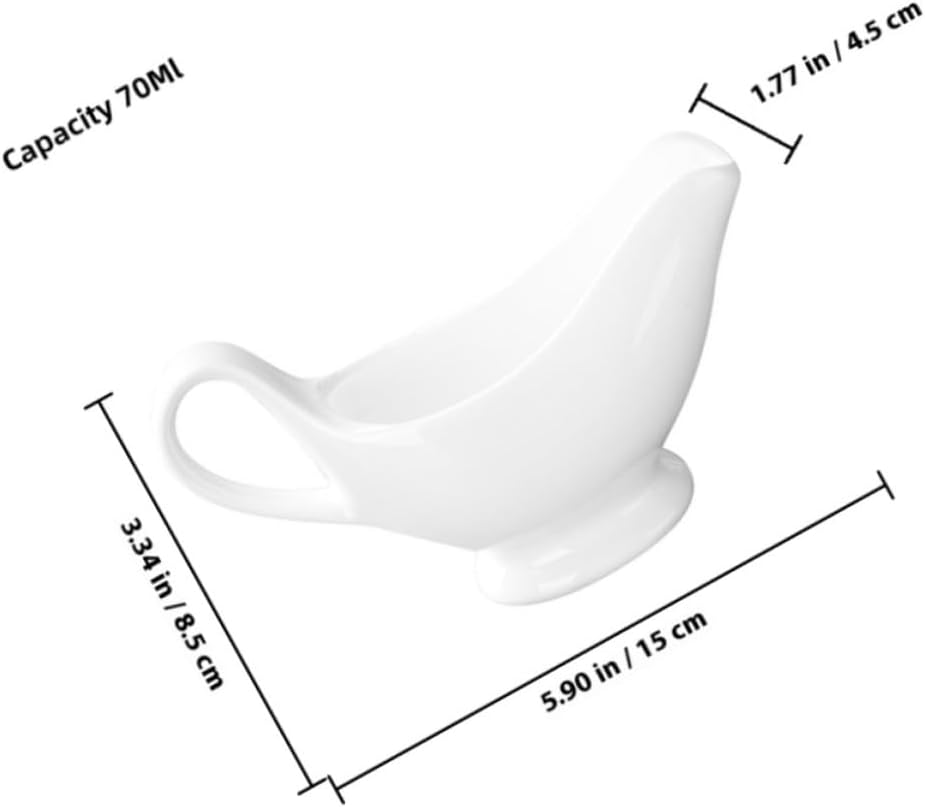 Toyvian Ceramic Sauce Pitcher and Creamer Dispenser with Handle, 70ml Small Gravy Boat for Milk, Coffee Syrup, and Salad Dressings, Suitable for Kitchen and Dining Use