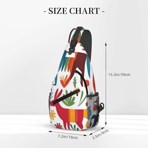 Cross Chest Bag Diagonally - Quality, Durable, and Spacious Shoulder Bag for Men and Women Mexican Otomi Animals Prints2