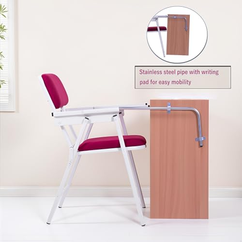 Image of Spacecrafts Folding Cushion Study Chair | Space Saving | Desk Chair | Powder Coated with Cushion | Chair with Writing Pad