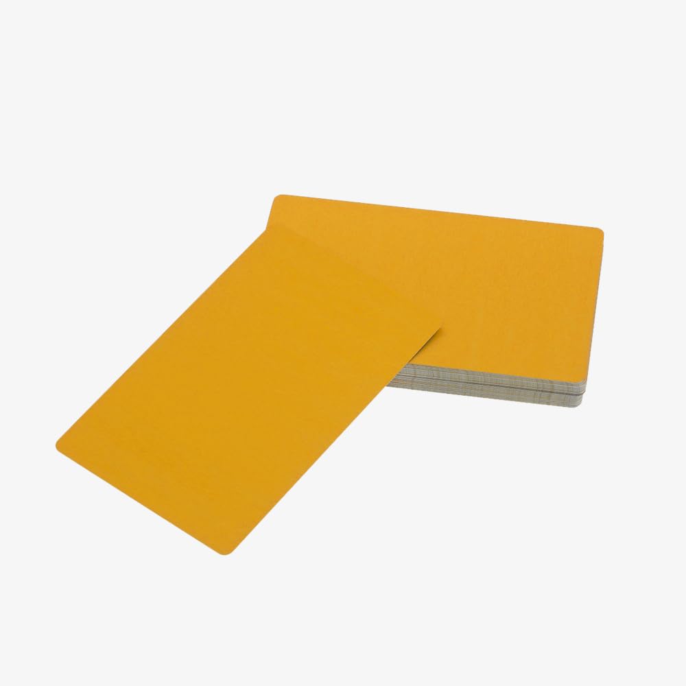 50 Pack Metal Business Cards Blanks Aluminum Sheet Blank Engraving Metal Tags Materials for CNC Engraver Laser Engraving DIY Gift Cards (Dark Gold)