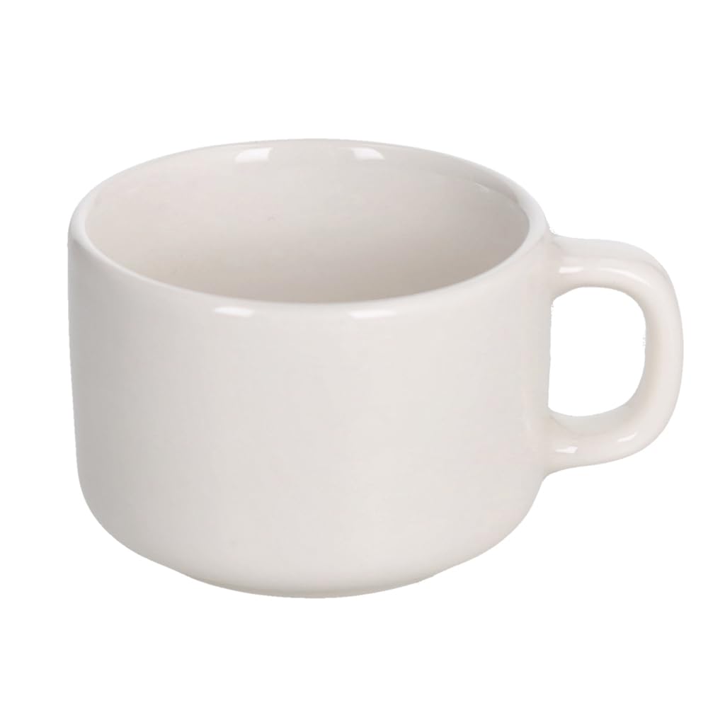 Tognana Edge, coffret de 6 tasses à café avec soucoupe 90 ml, New Bone China, blanc