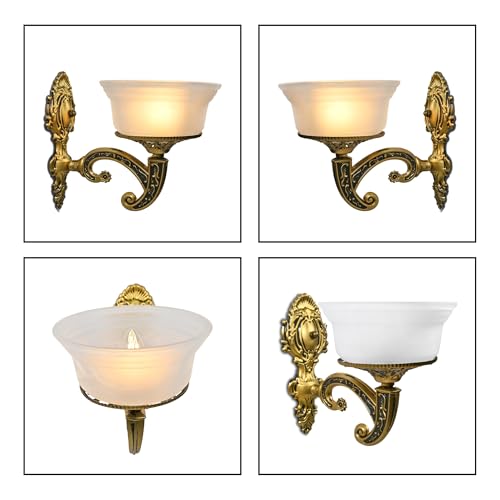 Image of WHITERAY Golden Antique Designer Imported Wall Light Wall lamp for Bedroom, Living Room,Kitchen, Bars, malls, Besides The Bed, Balcony Home Decoration (1112 (Single) Without Bulb)