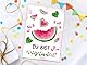 Minkocards 12 Einladungskarten incl. 12 Umschläge Kindergeburtstag Wassermelone Mädchen Einladung Mädchengeburtstag Geburtstagseinladungen