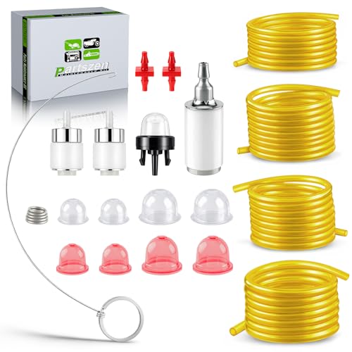 partszen AC04122 4 Feet Fuel Line Kit Primer Bulb Fuel Filter kit for Zama Craftman Ryobi Homelite Husqvarna Poulan Carburetor Chainsaw Trimmer Blower 2 Cycle Small Engine