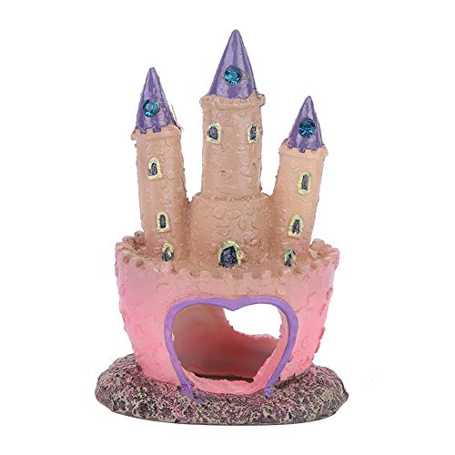 Pssopp Aquarium Harz Schloss Ornamente Aquariendekoration Cartoon Schloss Form Landschaft Dekoration Aquarium Künstliche Simulation Schloss Dekor