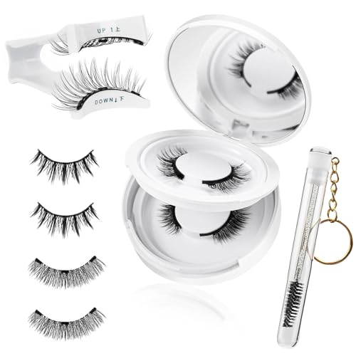 Zyiphor 2 Paires Faux Cils Magnetique Naturel, Magnetic Lashes avec Applicateur, Faux Cil Magnetique Sans Colle Facile à Porter Pour Les Maquillage Rapide Débutants une Fête, un Cadeau