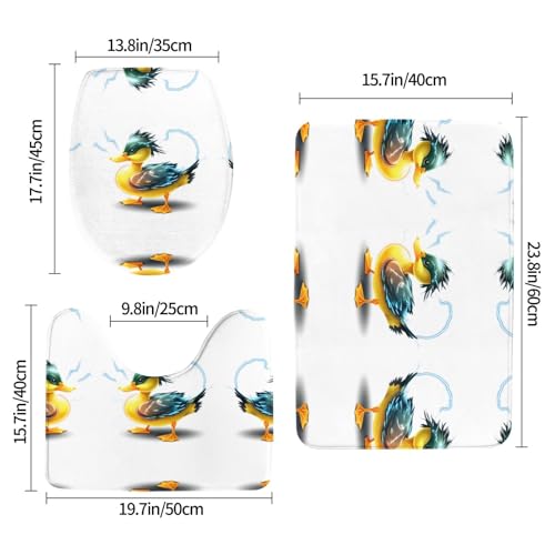 Tapis de salle de bain rectangulaire anti-glisse pour sol humide - 3