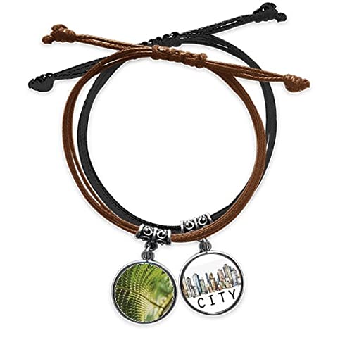 Bracelet de style photo nature en cuir et corde ajustable pour éviter la perte du bijou