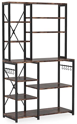 Tribesigns Kitchen Baker's Rack, 5-Tier+6-Tier Kitchen Utility Storage Shelf Table with 10 S-Shaped Hooks and Metal Frame, Workstation Organizer Shelf, 39.3 x 15.7 x 66.9 Inches Tribesigns Kitchen Baker's Rack, 5-Tier+6-Tier Kitchen Utility Storage Shelf Table with 10 S-Shaped Hooks and Metal Frame, Workstation Organizer Shelf, 39.3 x 15.7 x 66.9 Inches