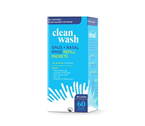 ChitoRhino Sinus & Nasal Rinse Packets | All Natural Rinsing System Using Chitosan and Xylitol | Includes 60 Packets