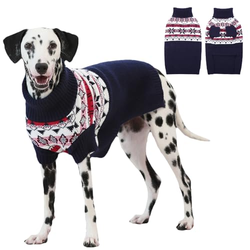 IECOii Chandail XL pour gros chien, pull noël, bleu, X-Large