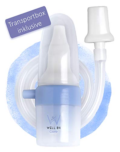 [AKTION] Well B4 Care Nasensauger Baby, Nasensekretsauger filterlos, Nasenputzer zur Nasenreinigung für Neugeborene und Kleinkinder, blau
