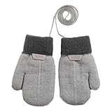 YAQUEKOU Kinder Handschuhe Winter Warme Winterhandschuhe mit Fleece-Innenfutter Mädchen Jungen Strickhandschuh Dicke Thermohandschuhe Baby Fäustlinge Handschuhe kinder 1-8 jahre (Grey, 4-8 Jahren)