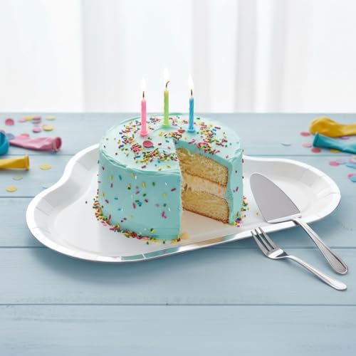 Assiettes jetables rigides en papier nuage pour buffets d'anniversaire stables - 6