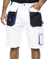 Designed for real professionals - These men's white short painter's trousers are ideal for painters, mechanics, carpenters and craftsmen who value comfort, durability and a neat appearance Ergonomic cut and modern design - The men's white work trouse...