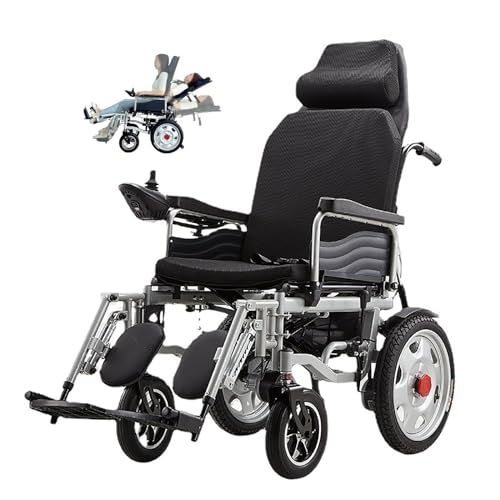 Silla de ruedas eléctrica todo terreno, plegable de 500 W, motor dual con batería de litio de 40 A, respaldo ajustable y ángulo de pedal, palanca de mando de 360° para adultos