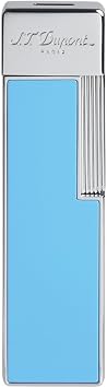 S.T. Dupont Twiggy Shiny Light Blue Lacquer & Chrome Lighter, 030007