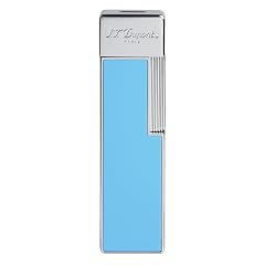 S T Dupont Twiggy Shiny Light Blue Lacquer Chrome Lighter 030007