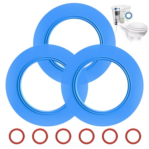 Flush Valve Seal for American Standard and Eljer Toilet, 3 Pack Toilet Parts for 7301111-0070A Upgraded Silicone Material Flush Valve Replacement Kit Gasket Ring for Champion 4 and Eljer Titan 4