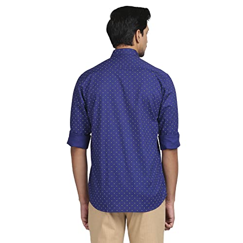 Image of Colorplus Men's Pure Cotton Print Pattern Tailored Fit Spread Collar Full Sleeve Casual Shirt