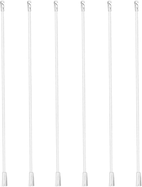 YARNOW 6 Pieces Blinds Vertical Pulling Wand Universal Pull Rod Blinds Replacement Parts Blind Rod with Hook and Grip Clear Blind Opener 17 Inches Long Window Blind Stick Tilt Rods