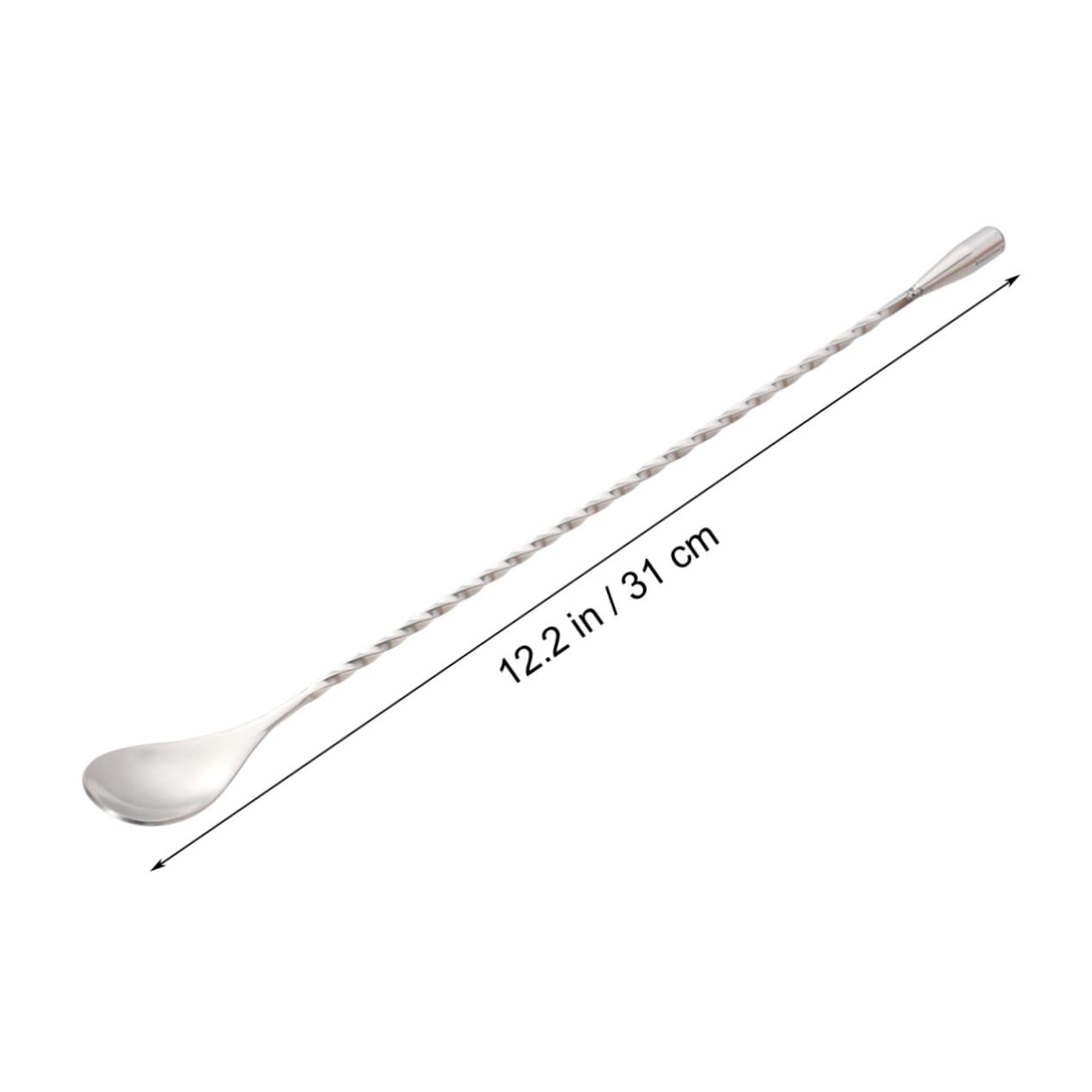 BRIGHTFUFU Stainless Steel Cocktail Swizzle Stick Threaded Bar Spoon for Mixing Stirring and Bartending Easy to Clean Dishwasher Safe for and Glasses