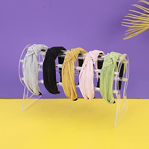 Lovnfc Head Bands For Women'S Hair 5Pcs Pleated Knot Headbands For Women No Slip Fashion For Women Girls Wide Top Knot Turban Hair Bands thumb #6