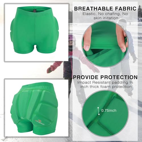 image for RIDBIKER Kids Hip Butt Protection Pads Shorts, Youth Child 3D Tailbone