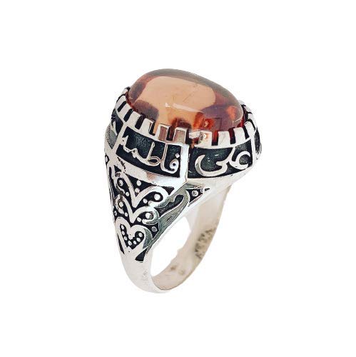 Esma Allah Ali Hasan Hussein Fatemeh AHL al-Bayt Ring,Muhammad's AHL al-Bayt Ring,Ahlulbayt Ring,Shia Ring,Islamic Ring,Allah Ring,Quran Ring,Muslims Ring,Silver Champagne Zircon Stone Mens Ring (8)