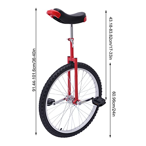 Image of 24In Outdoor Wheel Unicycle, One-Wheel Bike with Adjustable Seat, Sports Exercise Bicycle for Adults Beginner Outdoor Indoor Sports Entertainment Exercises Balance Fun