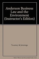 Anderson Business Law and the Environment 0324829922 Book Cover