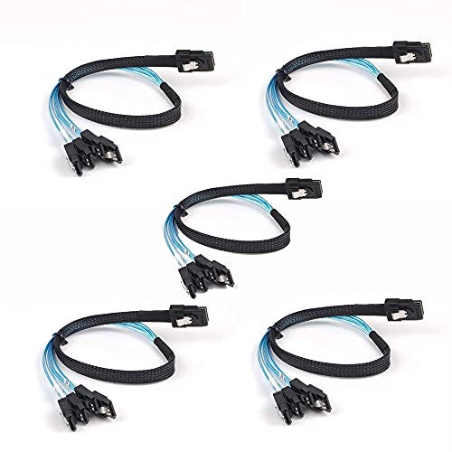 Connectors 1/2/3/4/5 Pcs 0.5M Mini Sas 36Pin Sff-8087 Male To 4 Sata 7Pin Female Cable Mini Sas Host/Controller To 4 Sata Target/Backplane - (Cn, Cable Length: 0.5M, Color: 5Pcs) #TOP1