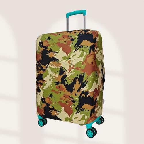 Image of Printed Polyester Suitcase Cover Stretchable Luggage Protector Trolley Bag Cover Travel Accessory (Fogi Malti-M)