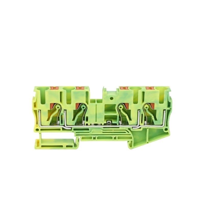 Morsettiera di messa a terra PT6-QU-PE | Sul connettore dei cavi elettrici gialli/verdi di terra della guida Din(5 Pcs)