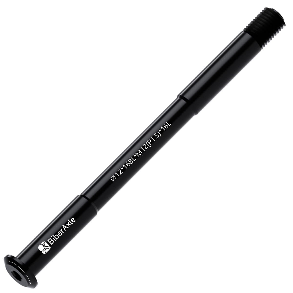 BiberAxle 12 mm Thru Axles for Bicycle Forks and Rear Bicycle Frame, Mountain Bike and Road Bikes, Aluminium Alloy Hub Adapter Axle (Thread Pitch: 1.5 mm/Length: 168 mm)