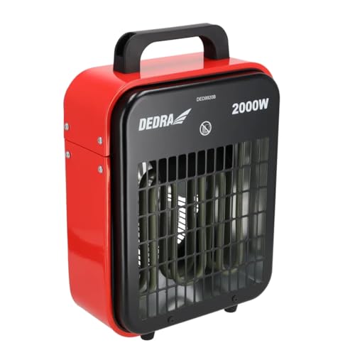 DEDRA Chauffage d’appoint électrique slim 2000 W, aérotherme soufflant portable avec thermostat réglable et 2 niveaux de puissance, radiateur électrique...