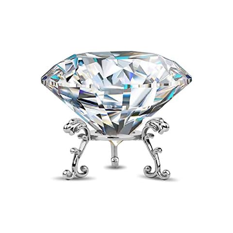 Large Crystal Diamond Paperweight with Stand Jewels Wedding Decorations Centerpieces Home Decor (Clear, 60mm) Cover