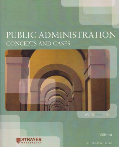 Public Administration Concepts and Cases. Stray... 1111065063 Book Cover