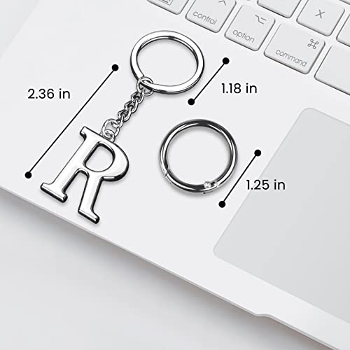 Letter A-Z Keychain Stainless Steel Alphabet Initial Pendant With Key Ring & Bag Buckle, For Women Men Diy Gifts Accessories #TOP2