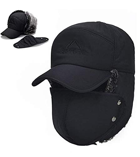 Men Winter Trapper Hat Snow Hats Thermal Aviator Windproof Warm Thick Trooper Hats Hunting Skiing Cycling Ear Flaps Ski Hat Cold Weather Baseball Caps Earflap Bomber Hat Russian Hat #TOP2