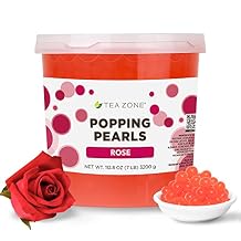 Tea Zone [7 Pounds] Rose POPPING PEARLSTM for Boba Tea Beverages, Sweets, Ice Cream Topping | B2068