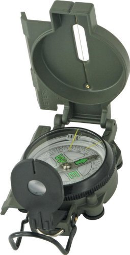 Brújula Explorer Compass 29 cara blanca metal verde miniatura 1