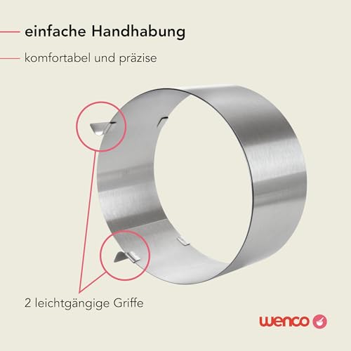 Foto von Wenco Tortenring, Verstellbar 16 - 30 cm, Hitzebeständig, Rostfreier Edelstahl