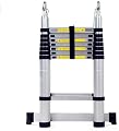 Telesladder Telescoping Ladder Aluminum Telescoping Ladder Multi-Purpose Telesladder Bottom Rung for Roof Office Home Household Daily Loft Lighweight Portable Marriage/2.5M+2.5M