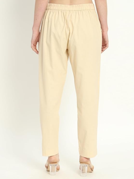 Image of Women's Trousers Pants Formal Office Wear, Pure Cotton Comfortable Pant | Styles Ideal for Professional and Casual Outfits