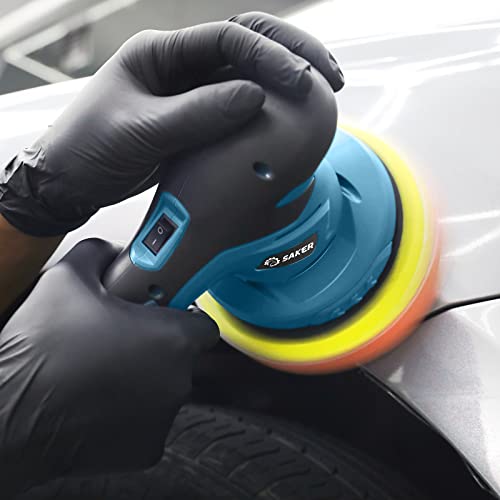 Saker Cordless Car Buffer Polisher - 6 Inch Portable Polishing Waxer Machine Kit For Car Detailing, With 2Pcs 12V 2000Mah Batteries, Extra 10 Pcs Attachments #TOP1