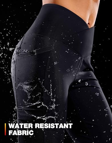 G Gradual Women's Fleece Lined Pants Water Resistant Winter Thermal Flare Leggings Hiking Snow Pants for Women 4 Pockets - image 3