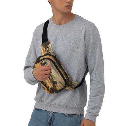 Sac banane imprimé paysage de Toscane Walrus avec sangle ajustable - 5